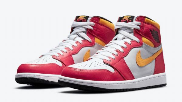 Nike Air Jordan 1 High Tops Og Sko Herre Lyse Rød