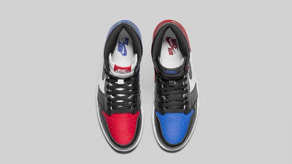 Nike Air Jordan 1 High Tops Og Top 3 Sko Herre Svarte Rød Blå