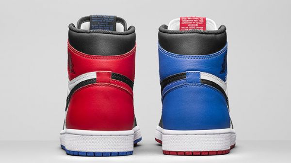 Nike Air Jordan 1 High Tops Og Top 3 Sko Herre Svarte Rød Blå