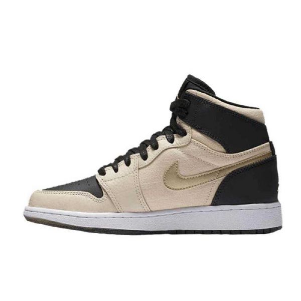 Nike Air Jordan 1 High Tops Pearl Sko Herre Khaki Svarte Hvite Gull