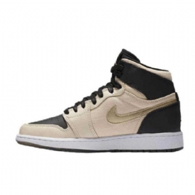 Nike Air Jordan 1 High Tops Pearl Sko Herre Khaki Svarte Hvite Gull