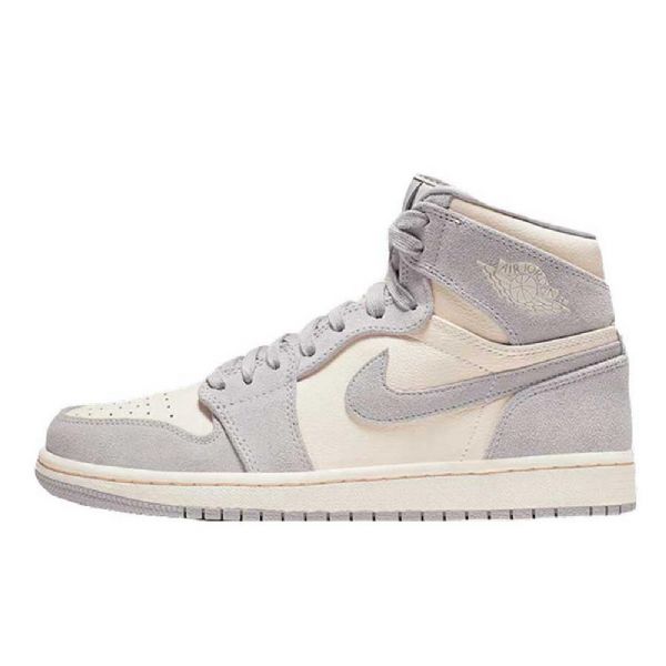 Nike Air Jordan 1 High Tops Premium Ivory Sko Herre Khaki Grå
