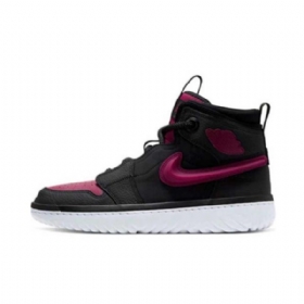 Nike Air Jordan 1 High Tops React Noble Sko Herre Svarte Rød