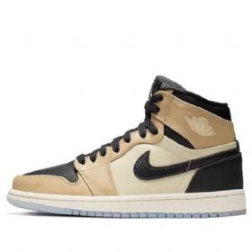 Nike Air Jordan 1 High Tops Retro Basketball Shoes Dame Brune Svarte