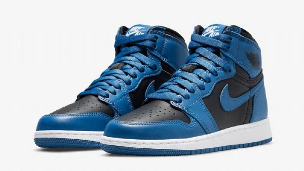 Nike Air Jordan 1 High Tops Sko Dame Mørke Blå Svarte