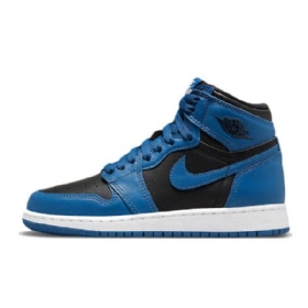 Nike Air Jordan 1 High Tops Sko Herre Mørke Blå Svarte