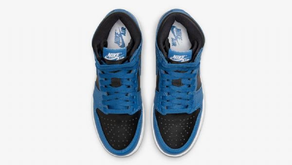 Nike Air Jordan 1 High Tops Sko Herre Mørke Blå Svarte