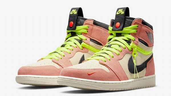 Nike Air Jordan 1 High Tops Switch Volt Sko Herre Rosa