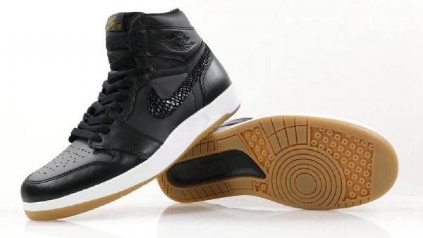 Nike Air Jordan 1 High Tops The Return Snake Sko Herre Svarte