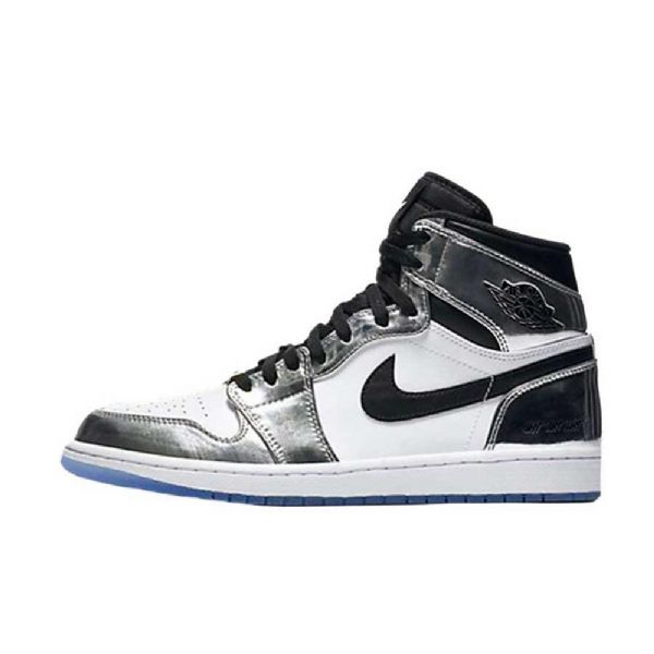 Nike Air Jordan 1 High Tops Think 1 Sko Herre Sølv Hvite