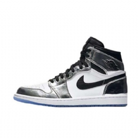Nike Air Jordan 1 High Tops Think 1 Sko Herre Sølv Hvite