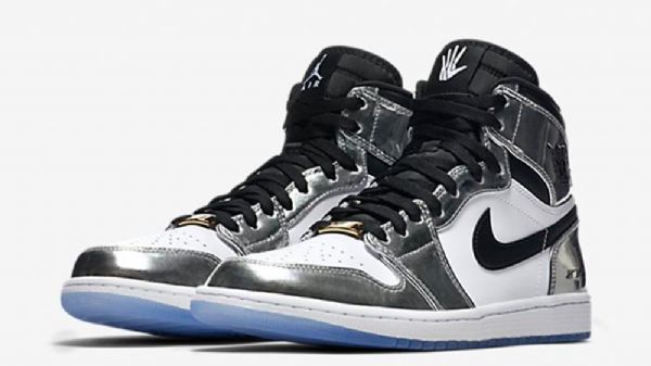 Nike Air Jordan 1 High Tops Think 1 Sko Herre Sølv Hvite