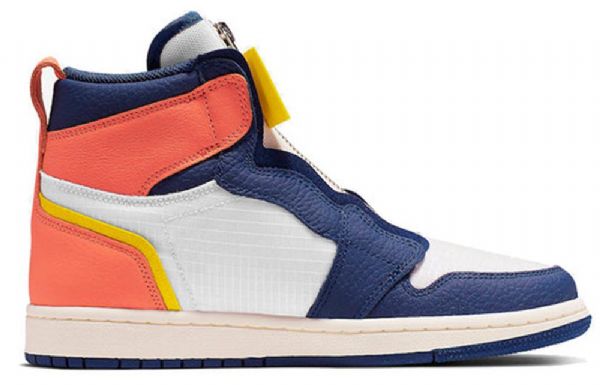 Nike Air Jordan 1 High Tops Zip Retro Basketball Shoes Dame Blå