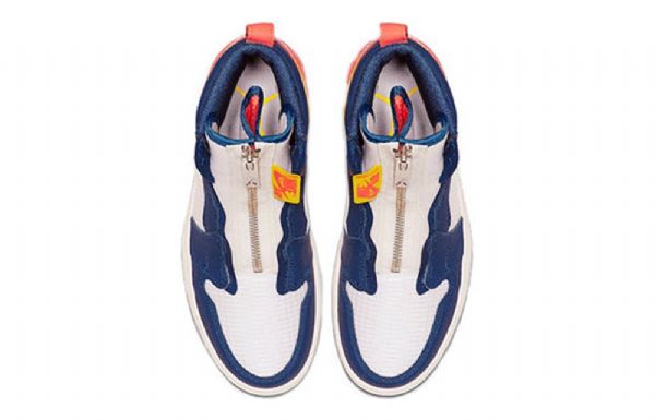 Nike Air Jordan 1 High Tops Zip Retro Basketball Shoes Dame Blå