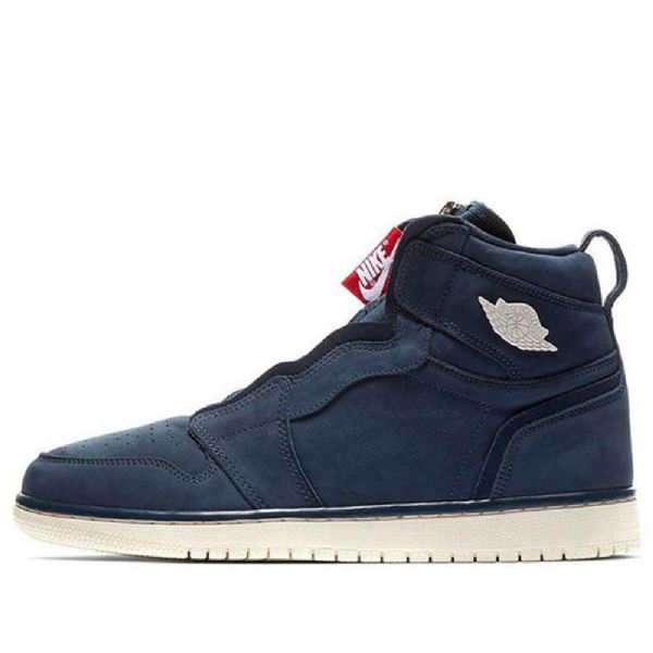 Nike Air Jordan 1 High Tops Zip Retro Basketball Shoes Dame Marineblå
