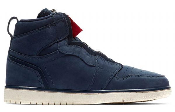 Nike Air Jordan 1 High Tops Zip Retro Basketball Shoes Dame Marineblå
