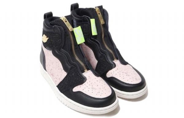 Nike Air Jordan 1 High Tops Zip Retro Basketball Shoes Dame Rød