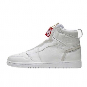 Nike Air Jordan 1 High Tops Zip Sko Herre Hvite