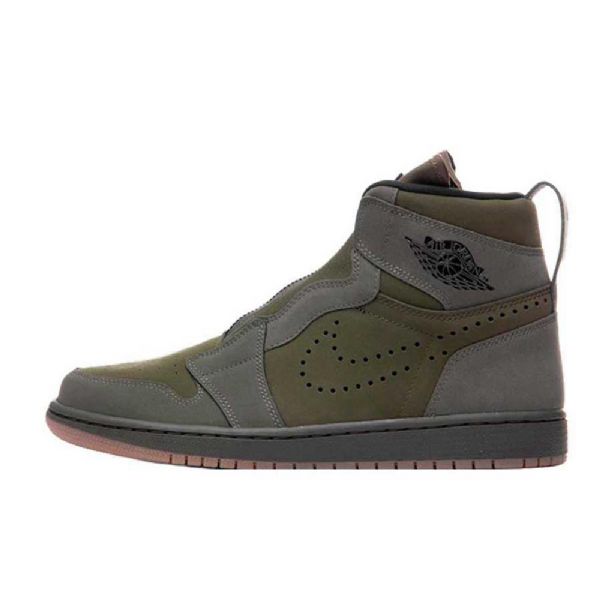 Nike Air Jordan 1 High Tops Zip Sko Herre Olivengrønne