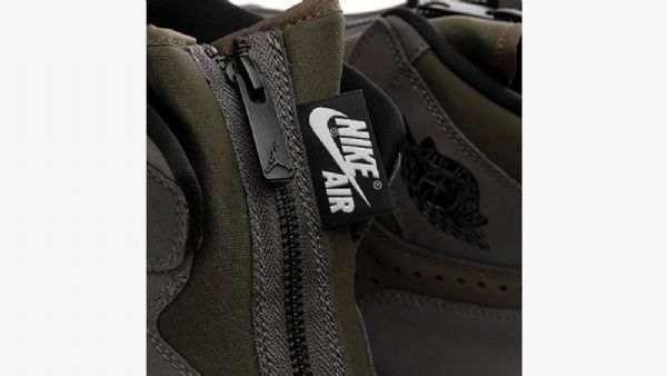 Nike Air Jordan 1 High Tops Zip Sko Herre Olivengrønne