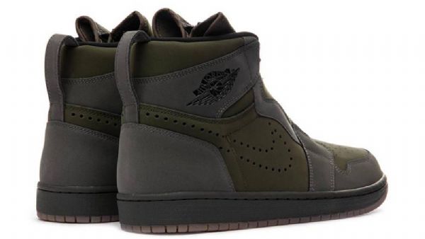Nike Air Jordan 1 High Tops Zip Sko Herre Olivengrønne
