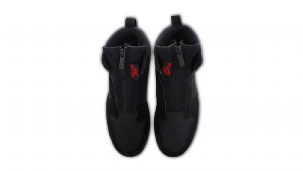 Nike Air Jordan 1 High Tops Zip Sko Herre Svarte