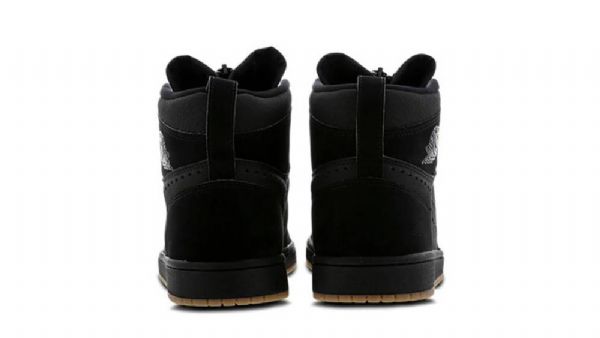 Nike Air Jordan 1 High Tops Zip Sko Herre Svarte