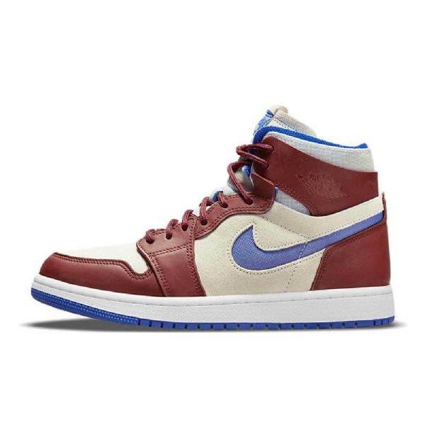 Nike Air Jordan 1 High Tops Zoom cmft Ivory Sko Herre Burgunder Blå