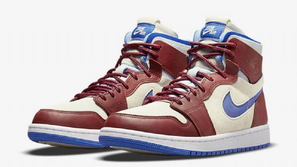 Nike Air Jordan 1 High Tops Zoom cmft Ivory Sko Herre Burgunder Blå