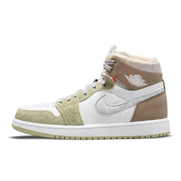Nike Air Jordan 1 High Tops Zoom cmft Sko Dame Hvite Khaki Mint