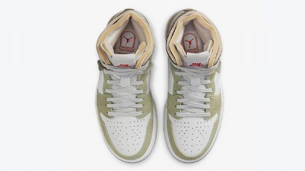 Nike Air Jordan 1 High Tops Zoom cmft Sko Herre Hvite Khaki Mint