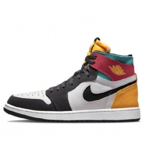 Nike Air Jordan 1 High Tops Zoom Komfort Anthracite Retro Basketball Shoes Herre Multicolor