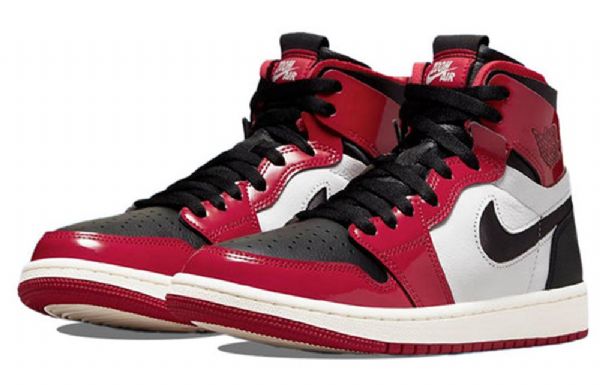 Nike Air Jordan 1 High Tops Zoom Komfort Chicago Bulls Retro Basketball Shoes Herre Rød Svarte