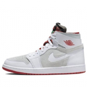 Nike Air Jordan 1 High Tops Zoom Komfort Hare Retro Basketball Shoes Herre Grå