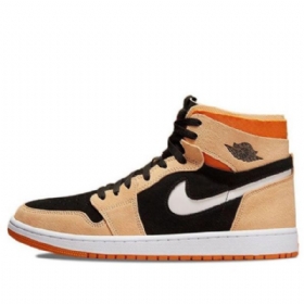 Nike Air Jordan 1 High Tops Zoom Komfort Pumpkin Spice Retro Basketball Shoes Herre Brune