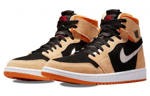 Nike Air Jordan 1 High Tops Zoom Komfort Pumpkin Spice Retro Basketball Shoes Herre Brune