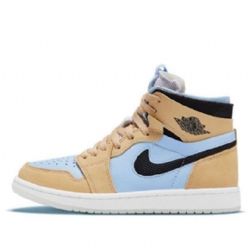 Nike Air Jordan 1 High Tops Zoom Komfort Retro Basketball Shoes Dame Blå
