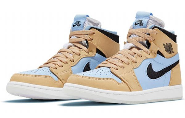 Nike Air Jordan 1 High Tops Zoom Komfort Retro Basketball Shoes Dame Blå