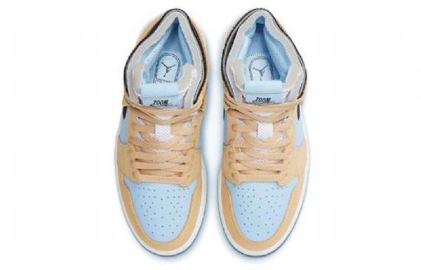 Nike Air Jordan 1 High Tops Zoom Komfort Retro Basketball Shoes Dame Blå