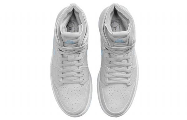 Nike Air Jordan 1 High Tops Zoom Komfort Retro Basketball Shoes Dame Grå Lyse Blå