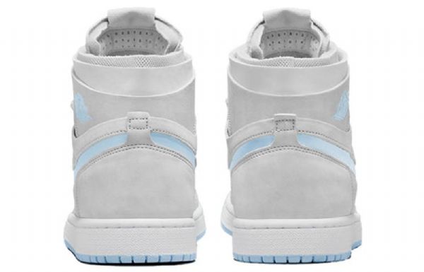 Nike Air Jordan 1 High Tops Zoom Komfort Retro Basketball Shoes Dame Grå Lyse Blå