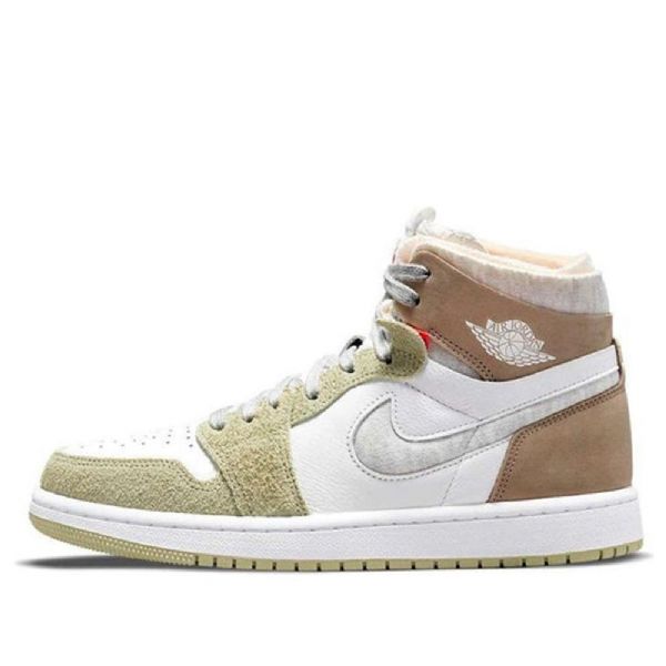 Nike Air Jordan 1 High Tops Zoom Komfort Retro Basketball Shoes Dame Olivengrønne