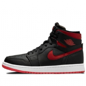 Nike Air Jordan 1 High Tops Zoom Komfort Retro Basketball Shoes Dame Svarte Rød
