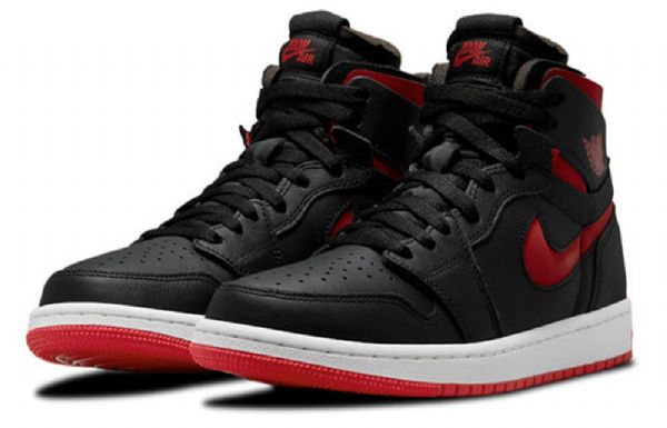 Nike Air Jordan 1 High Tops Zoom Komfort Retro Basketball Shoes Dame Svarte Rød