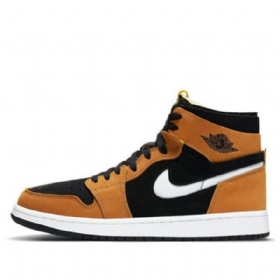 Nike Air Jordan 1 High Tops Zoom Komfort Retro Basketball Shoes Herre Brune Svarte