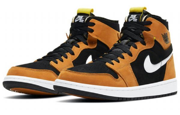 Nike Air Jordan 1 High Tops Zoom Komfort Retro Basketball Shoes Herre Brune Svarte