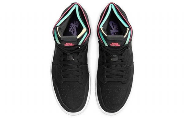 Nike Air Jordan 1 High Tops Zoom Komfort Retro Basketball Shoes Herre Svarte