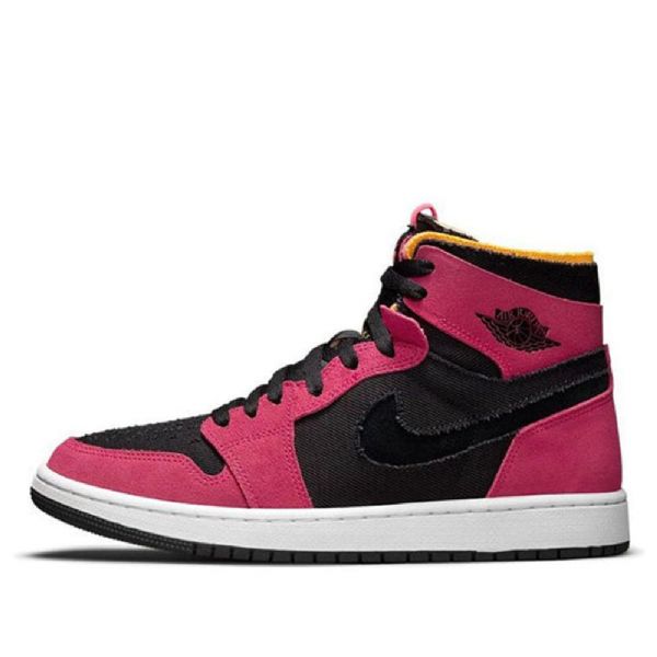 Nike Air Jordan 1 High Tops Zoom Komfort Retro Basketball Shoes Herre Svarte Burgunder