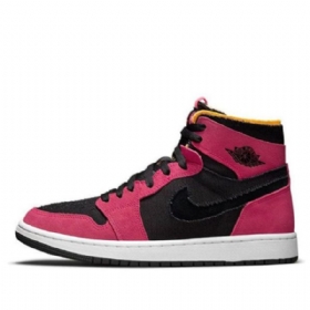 Nike Air Jordan 1 High Tops Zoom Komfort Retro Basketball Shoes Herre Svarte Burgunder