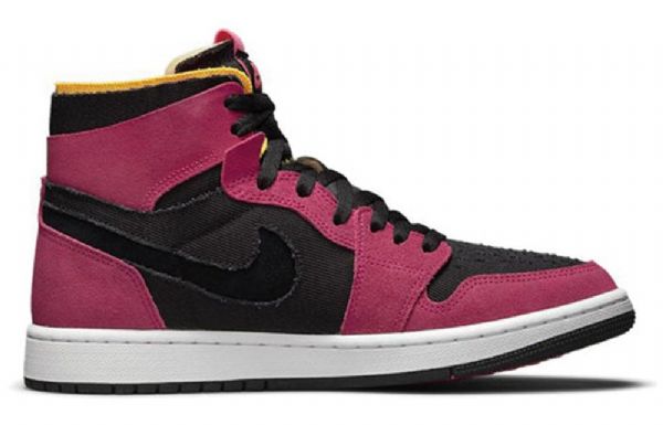 Nike Air Jordan 1 High Tops Zoom Komfort Retro Basketball Shoes Herre Svarte Burgunder